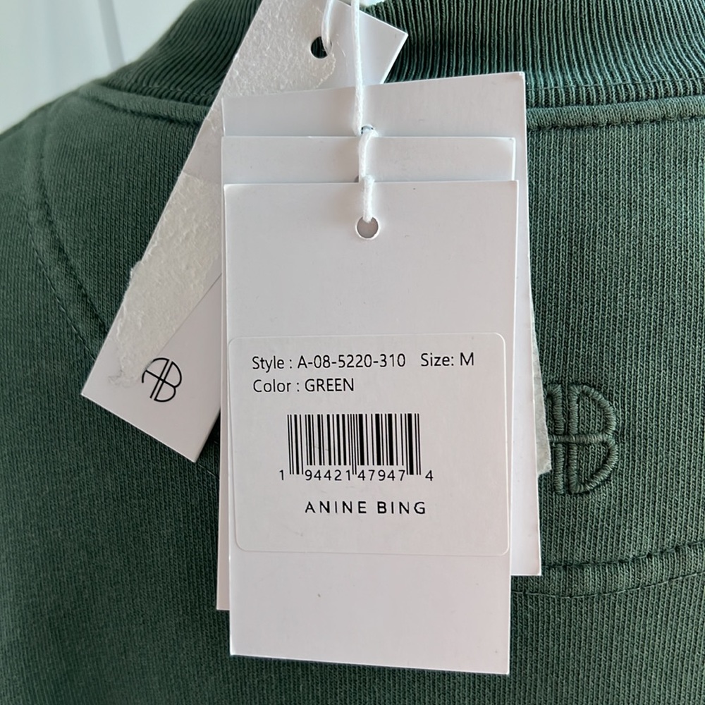 New ANINE BING Cody Printed Oversized French Terry Sweatshirt Size Medium - Picture 7 of 8